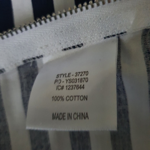 NWOT Hammock & Vine Size 16 Blue White Stripes Midi Skirt with Matching Belt - Picture 12 of 15